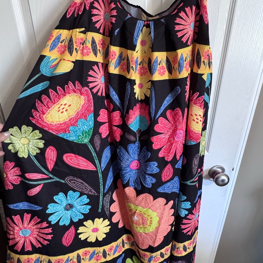 SHEIN Curve Floral Black Maxi Dress